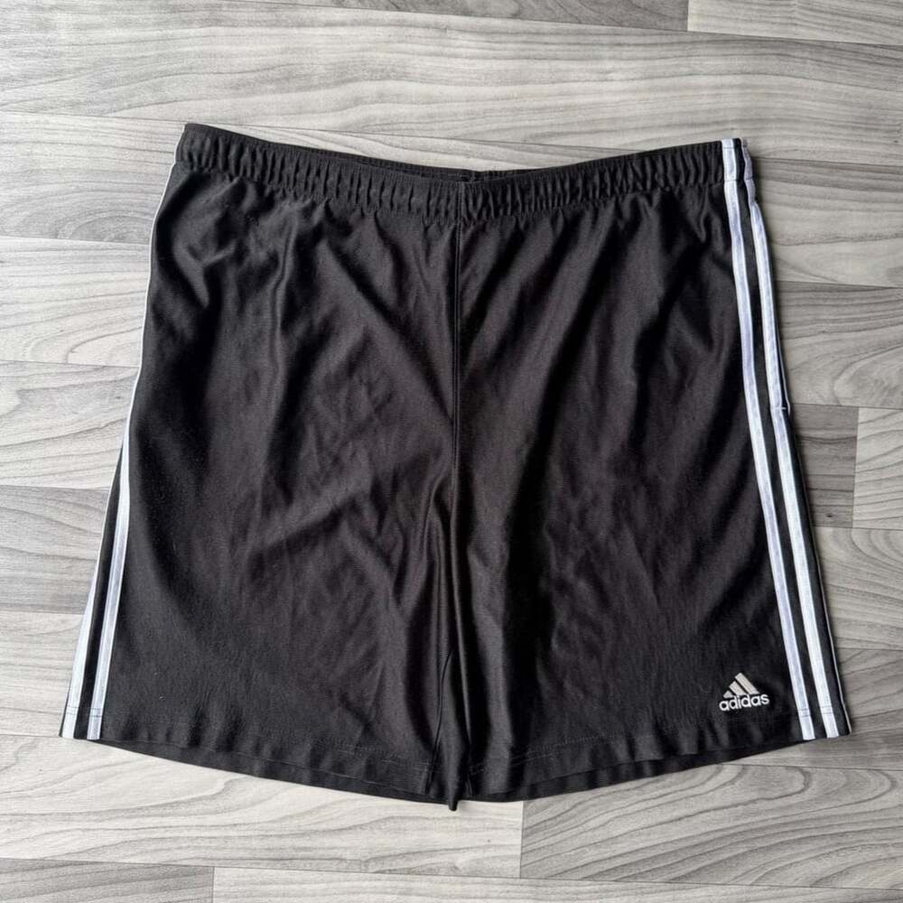 Adidas 3-Stripe Athletic Shorts Size L Black White